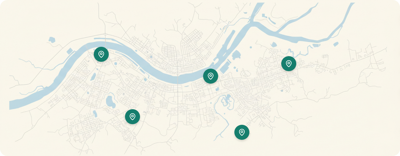 Map of the South Shore service area